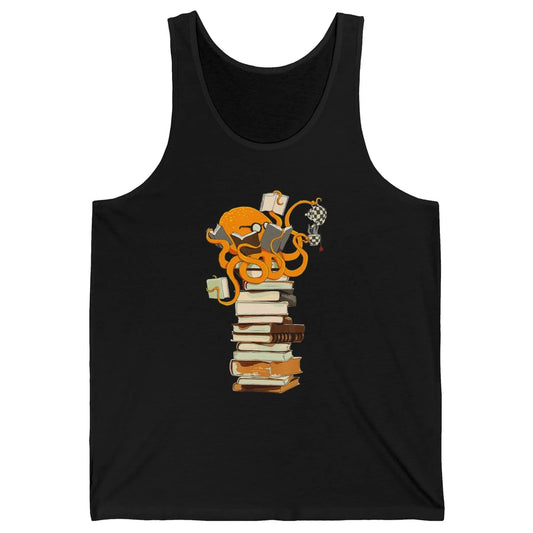 Reading Books Octopus Tea Coffee Sea Animal Marine Bookish Unisex Jersey Tank