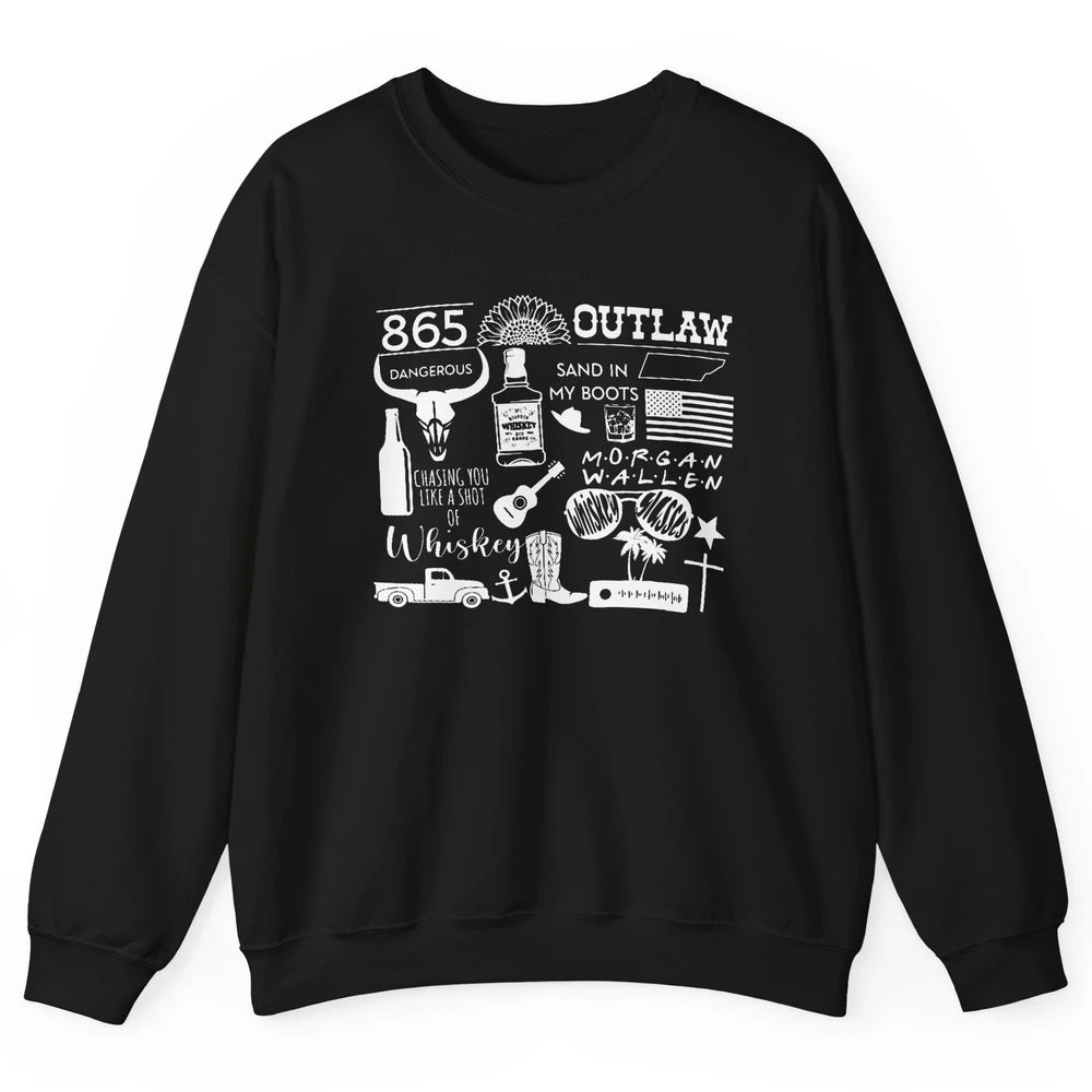 Retro Cowboy Boot Hat Sand In My Boots Western Country Music Unisex Crewneck Sweatshirt