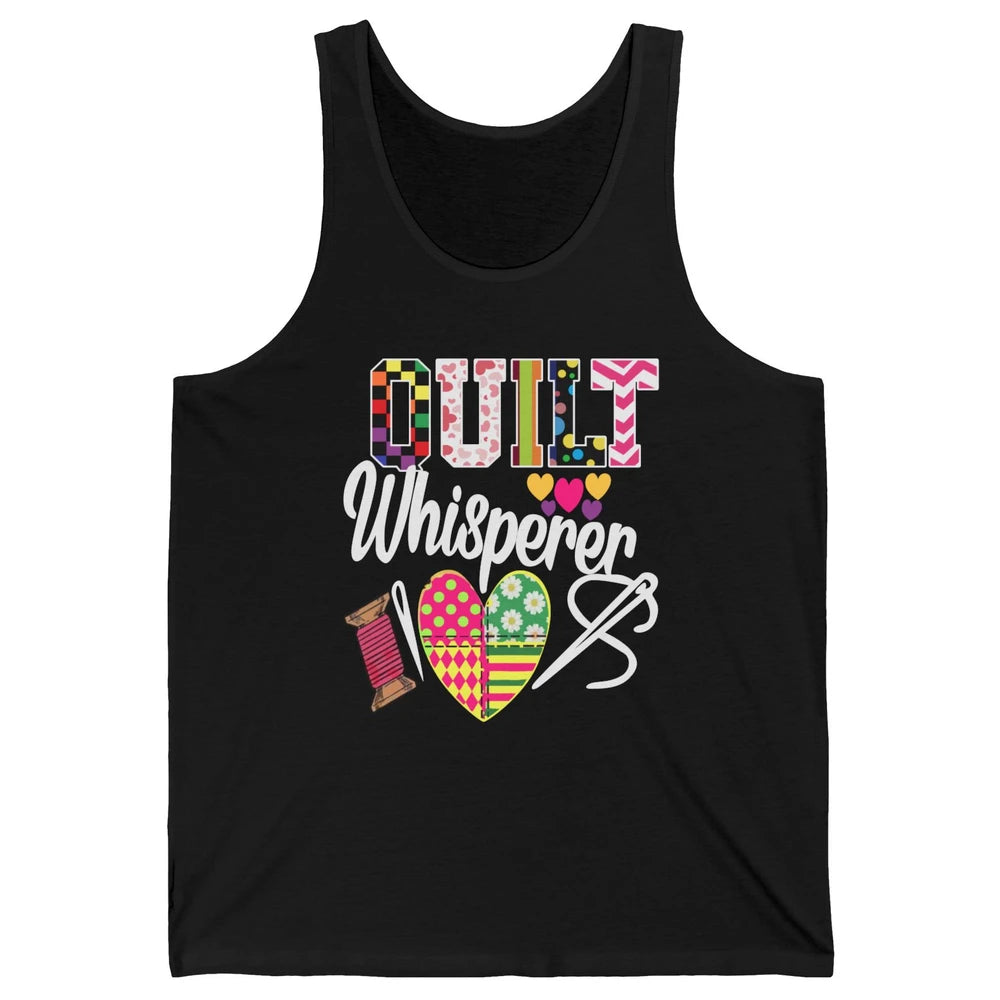 Retro Quilt Whisperer Quilting Life Sewing Life Quilt Lovers Unisex Jersey Tank