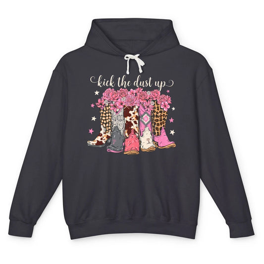 Kick The Dust Up Cowboy Boots Girls Dance Country Music Unisex Lightweight Hoodie
