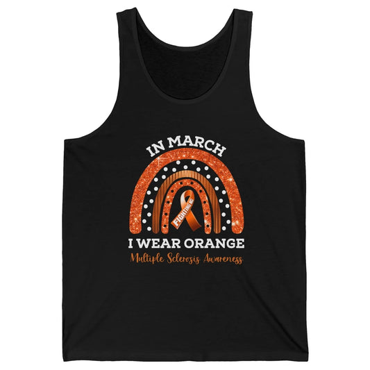 Multiple Sclerosis Awareness In March We Wear Orange Rainbow Unisex Jersey Tank