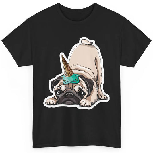 Puppy Pugs Funny Unicorn Pug Dog Lovers Gift Cute Pug Dog Classic Unisex T-Shirt