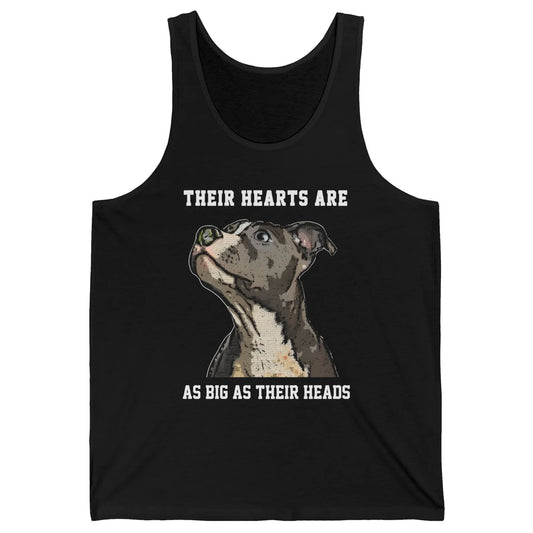 Pitbull Hearts Are As Big As Their Heads Pittie Mom Dad Unisex Jersey Tank