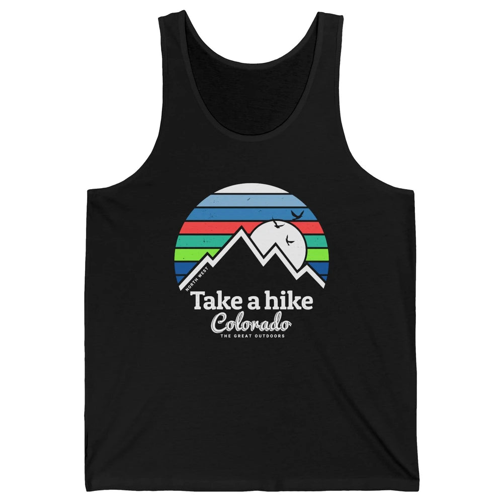 Retro Colorado Mountain Take A Hike The Great Outdoor Hiking Unisex Jersey Tank