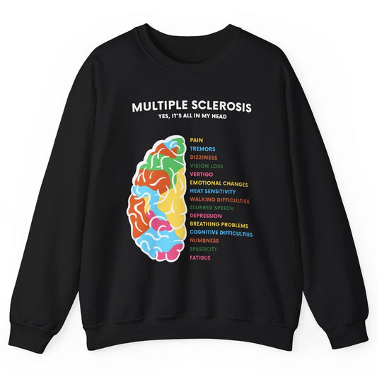 Multiple Sclerosis Awareness Its All In My Head Ms Ribbon Unisex Crewneck Sweatshirt