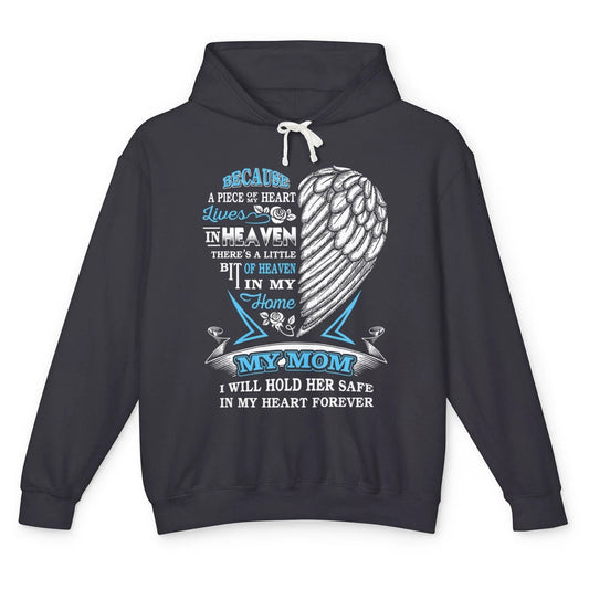 My Mom In Heaven Angel Wings Mother In Memories My Guardian Unisex Lightweight Hoodie