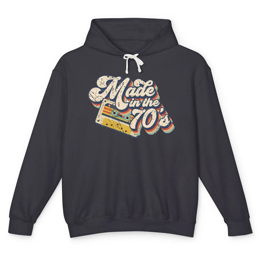 Retro Cassette Made In The 70's 1970s Born Birthday Day Gift Unisex Lightweight Hoodie