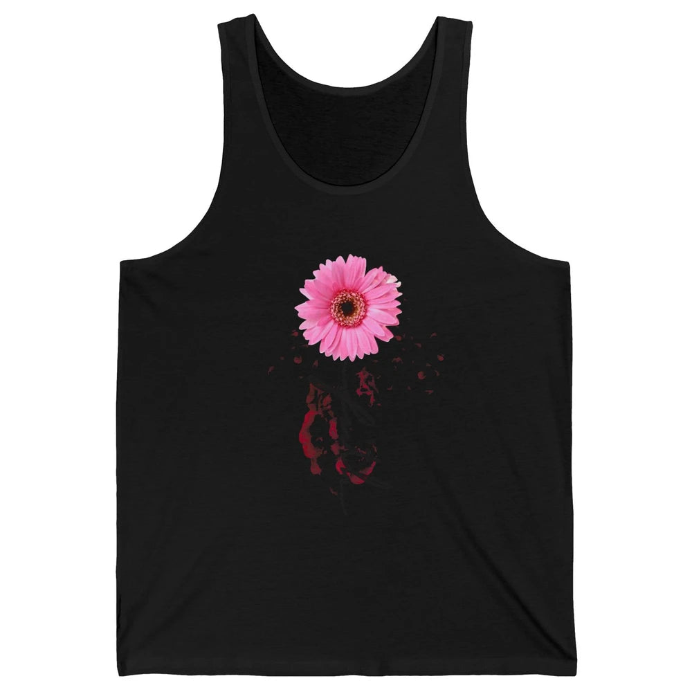 Pink Daisy Faith Cross Christian Religious God Lovers Gift Unisex Jersey Tank