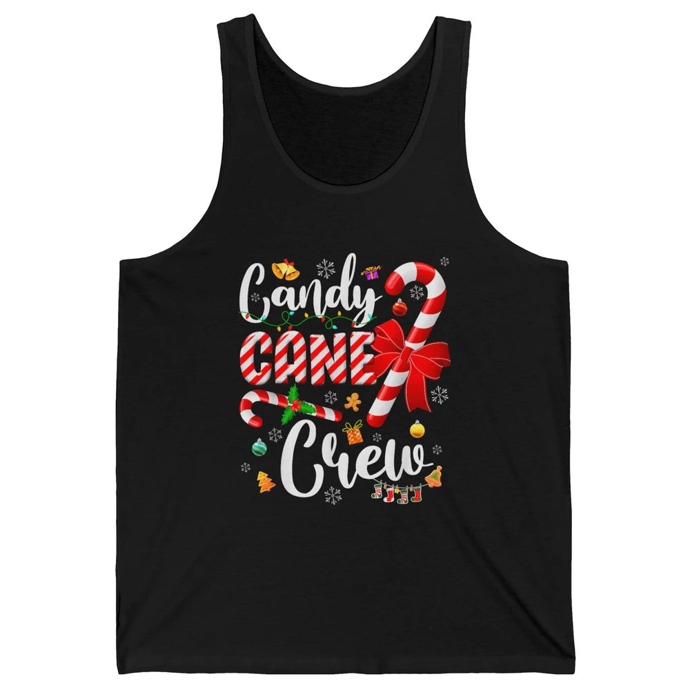 Merry Christmas Sweet Candy Cane Crew Xmas Tree Lights Santa Unisex Jersey Tank