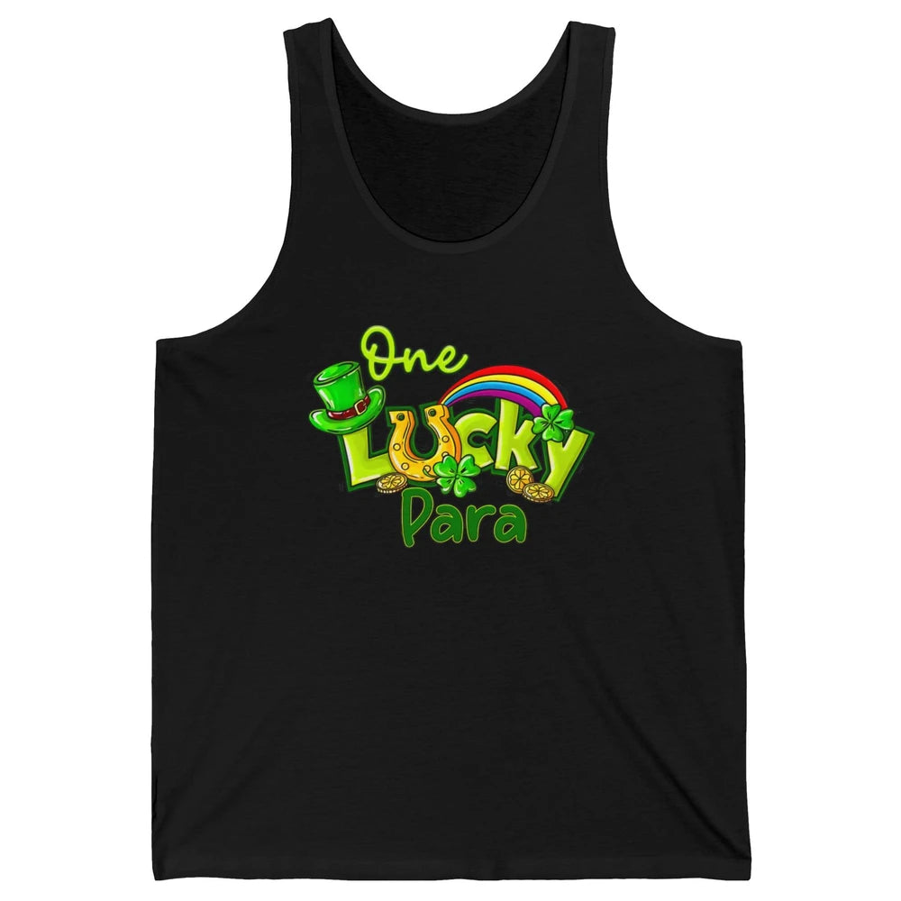 One Lucky Para St Patricks Day Shamrock Paraprofessional Unisex Jersey Tank