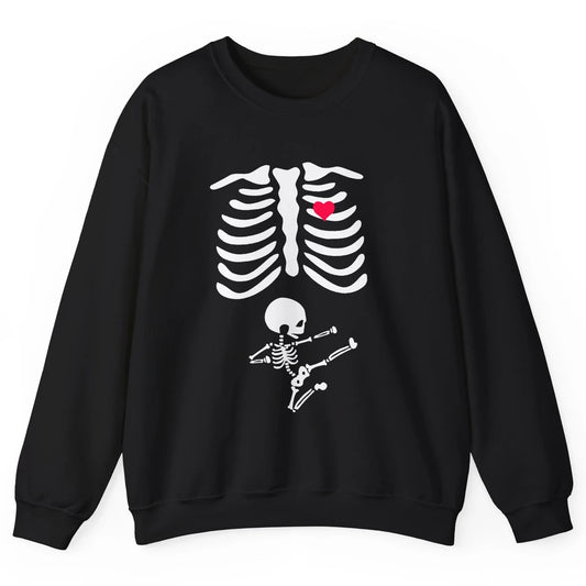 Pregnant Halloween Skeleton Naughty Baby Boy Pumpkin Costume Unisex Crewneck Sweatshirt