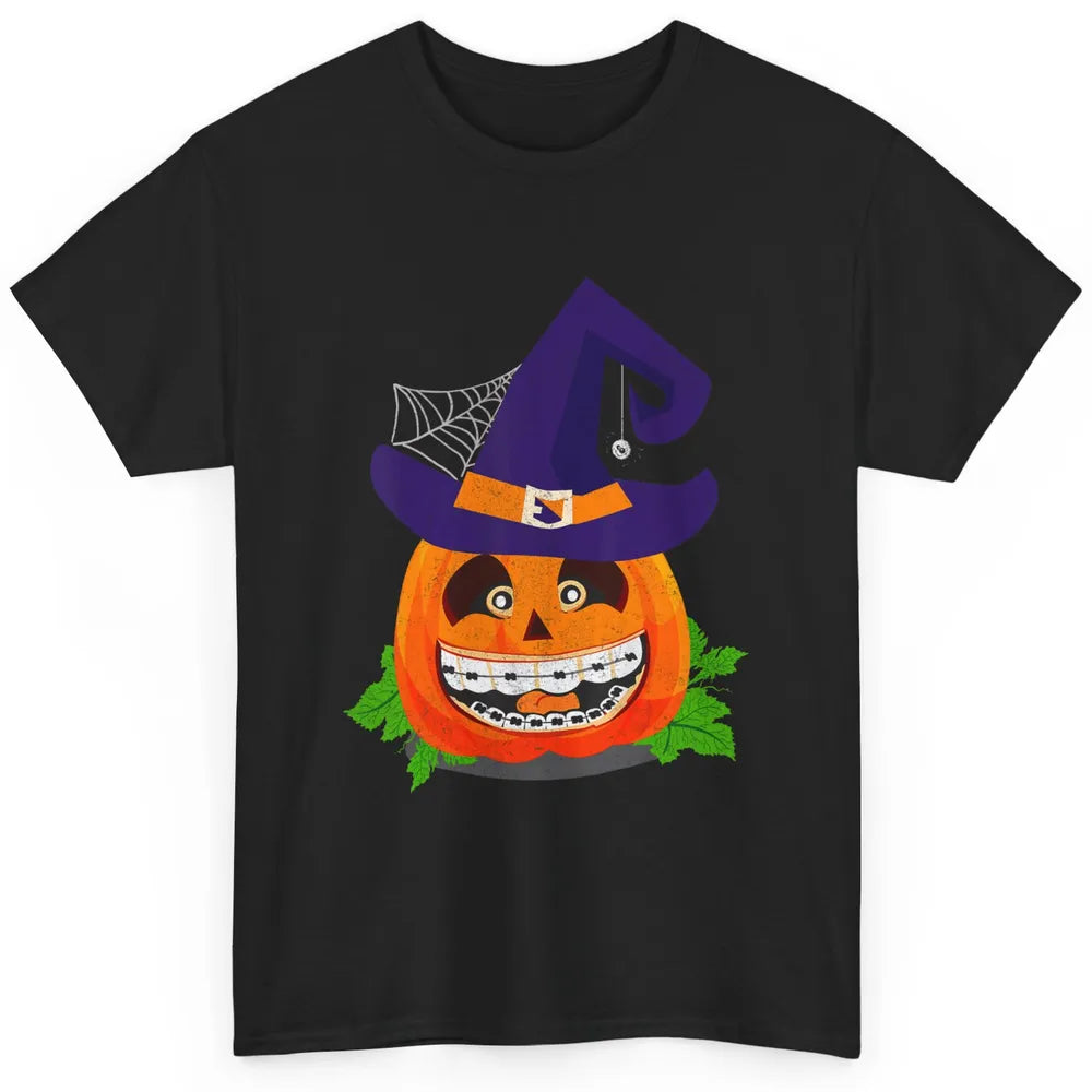 Pumpkin Witch Teeth Braces Dental Dentist Halloween Spooky Classic Unisex T-Shirt