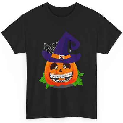 Pumpkin Witch Teeth Braces Dental Dentist Halloween Spooky Classic Unisex T-Shirt