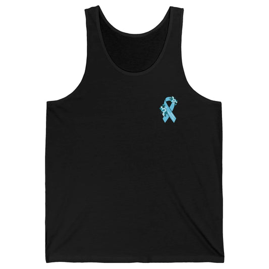 Adrenal Insufficiency Awareness Floral Light Blue Ribbon Unisex Jersey Tank