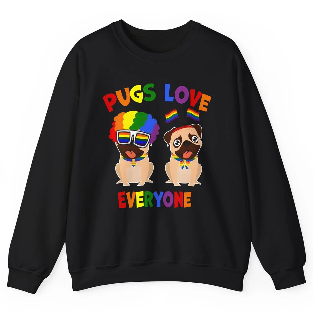 Pride Parade Pugs Love Everyone LGBT Pugs Gay Pride LGBT Unisex Crewneck Sweatshirt