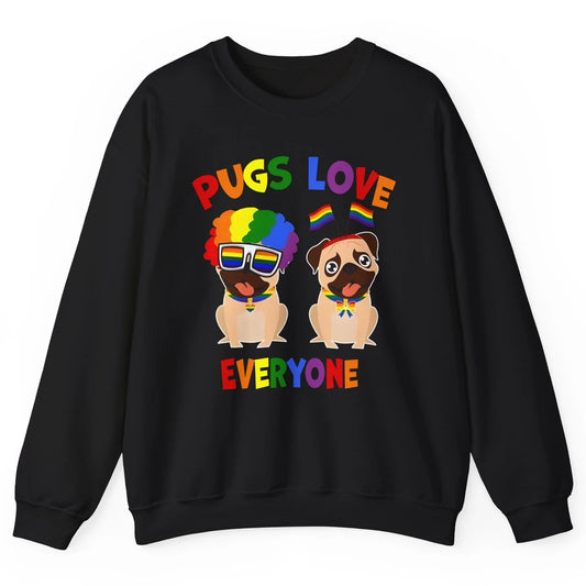 Pride Parade Pugs Love Everyone LGBT Pugs Gay Pride LGBT Unisex Crewneck Sweatshirt