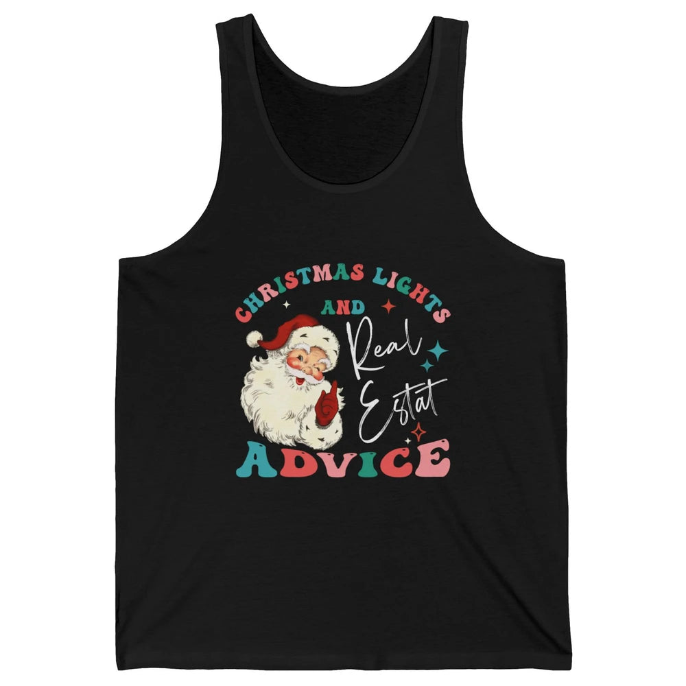 Merry Christmas Xmas Lights Santa Realtor Real Estate Advice Unisex Jersey Tank
