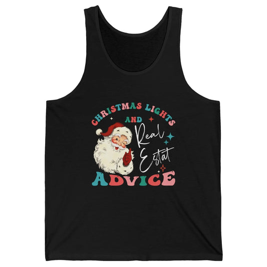 Merry Christmas Xmas Lights Santa Realtor Real Estate Advice Unisex Jersey Tank