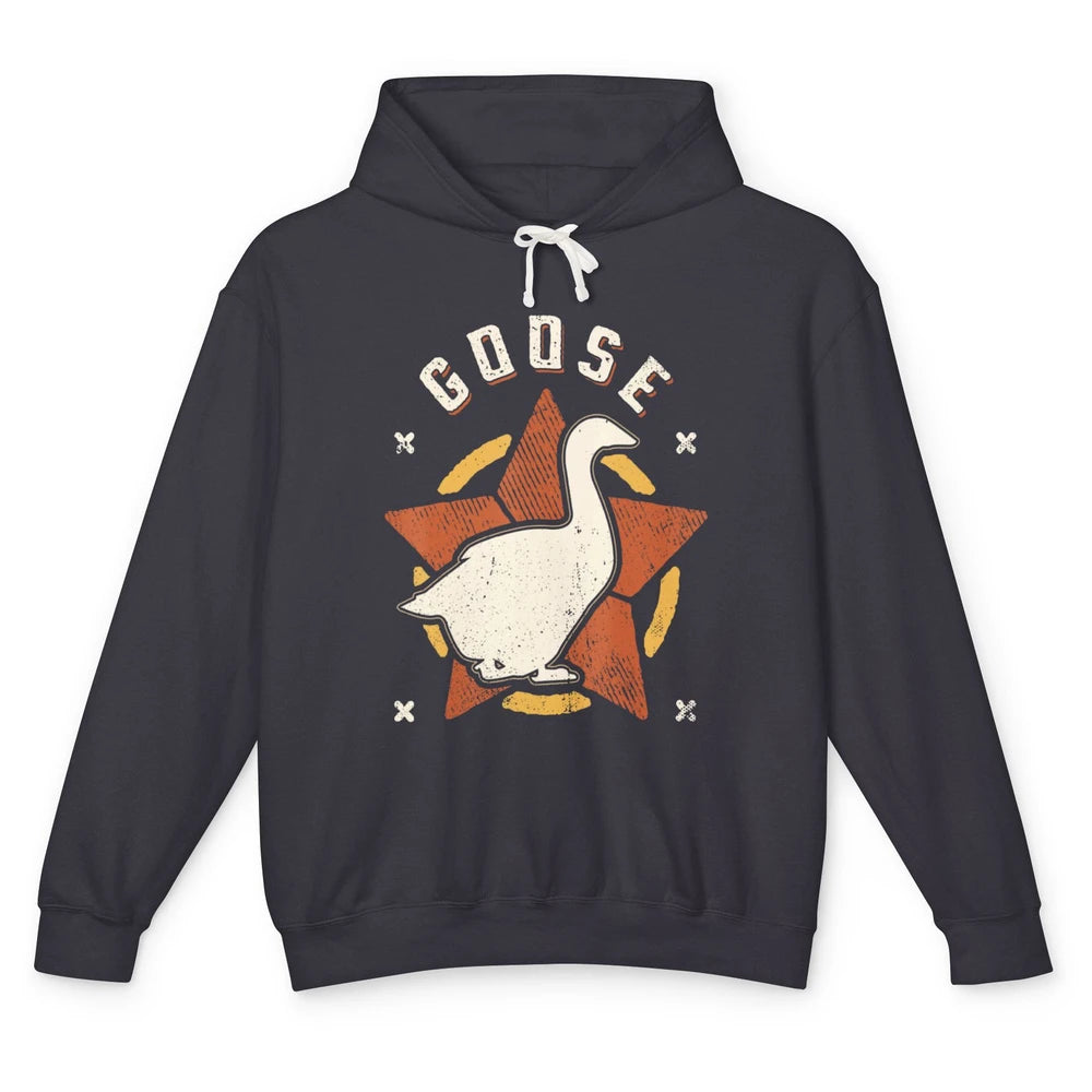 Funny Goose Vintage Retro Classic Wild Animal Sarcastic Meme Unisex Lightweight Hoodie