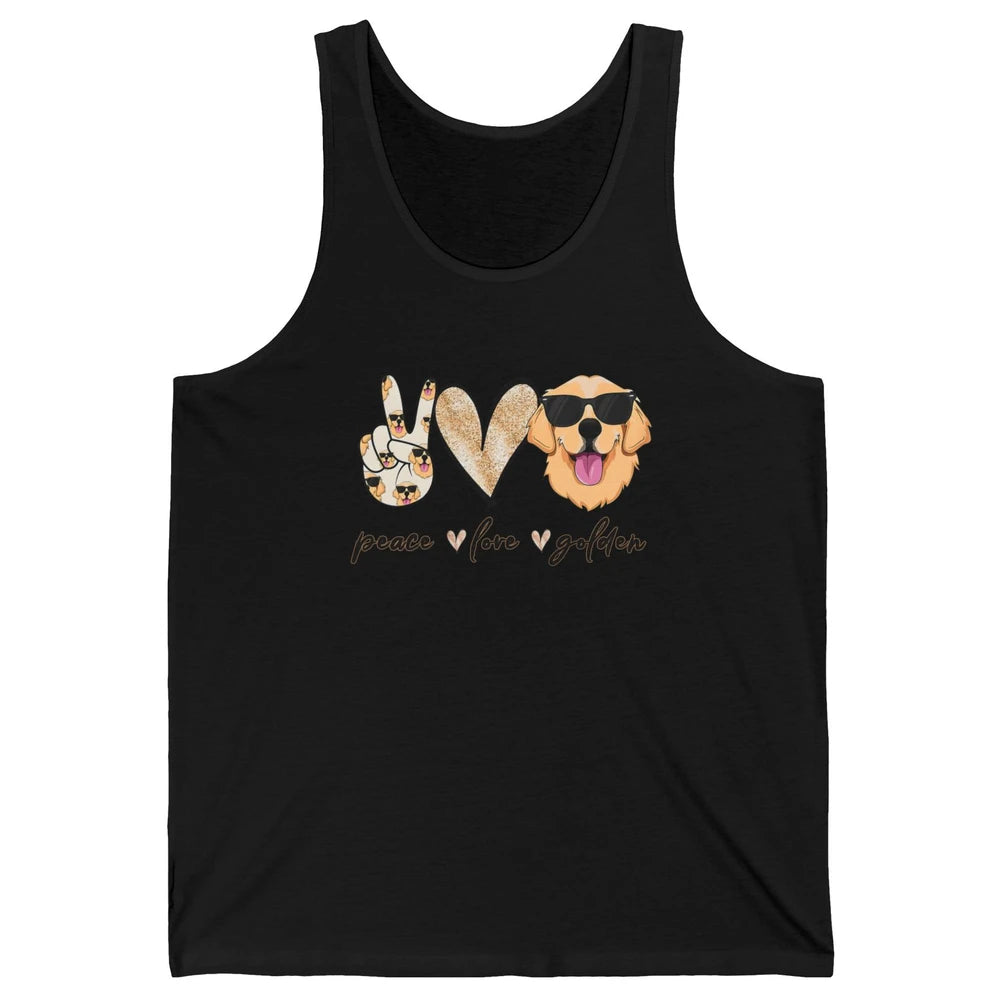 Peace Love Golden Dog Lover Golden Retriever Dad Mom Gift Unisex Jersey Tank