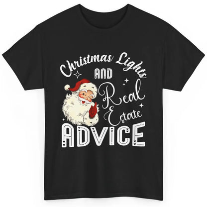 Merry Christmas Xmas Lights Santa Realtor Real Estate Advice Classic Unisex T-Shirt