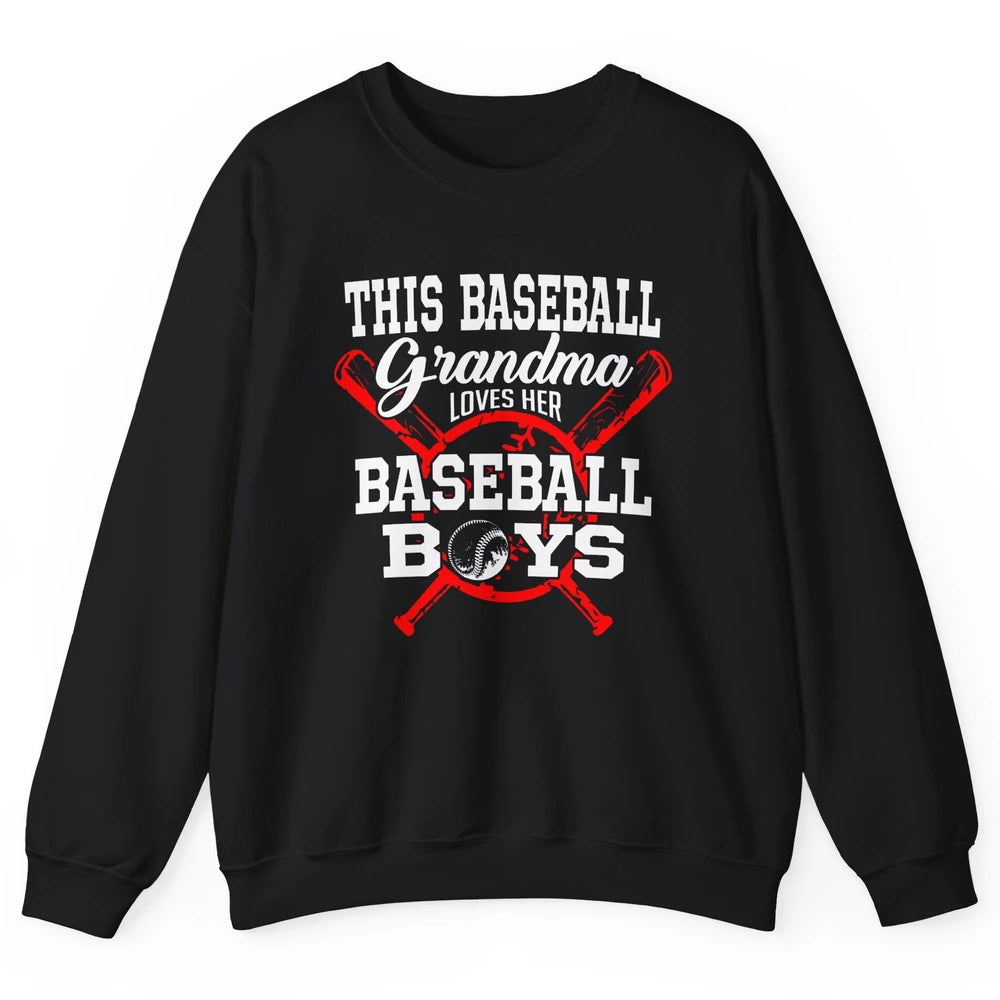 Baseball Grandma Loves Her Baseball Boys Proud Baseball Nana Unisex Crewneck Sweatshirt