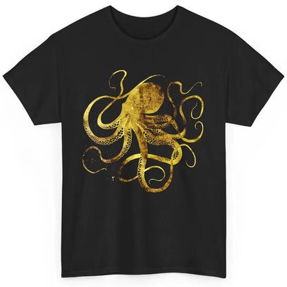 Octopus Japanese Calligraphy Gyotaku Traditional Art Print Classic Unisex T-Shirt