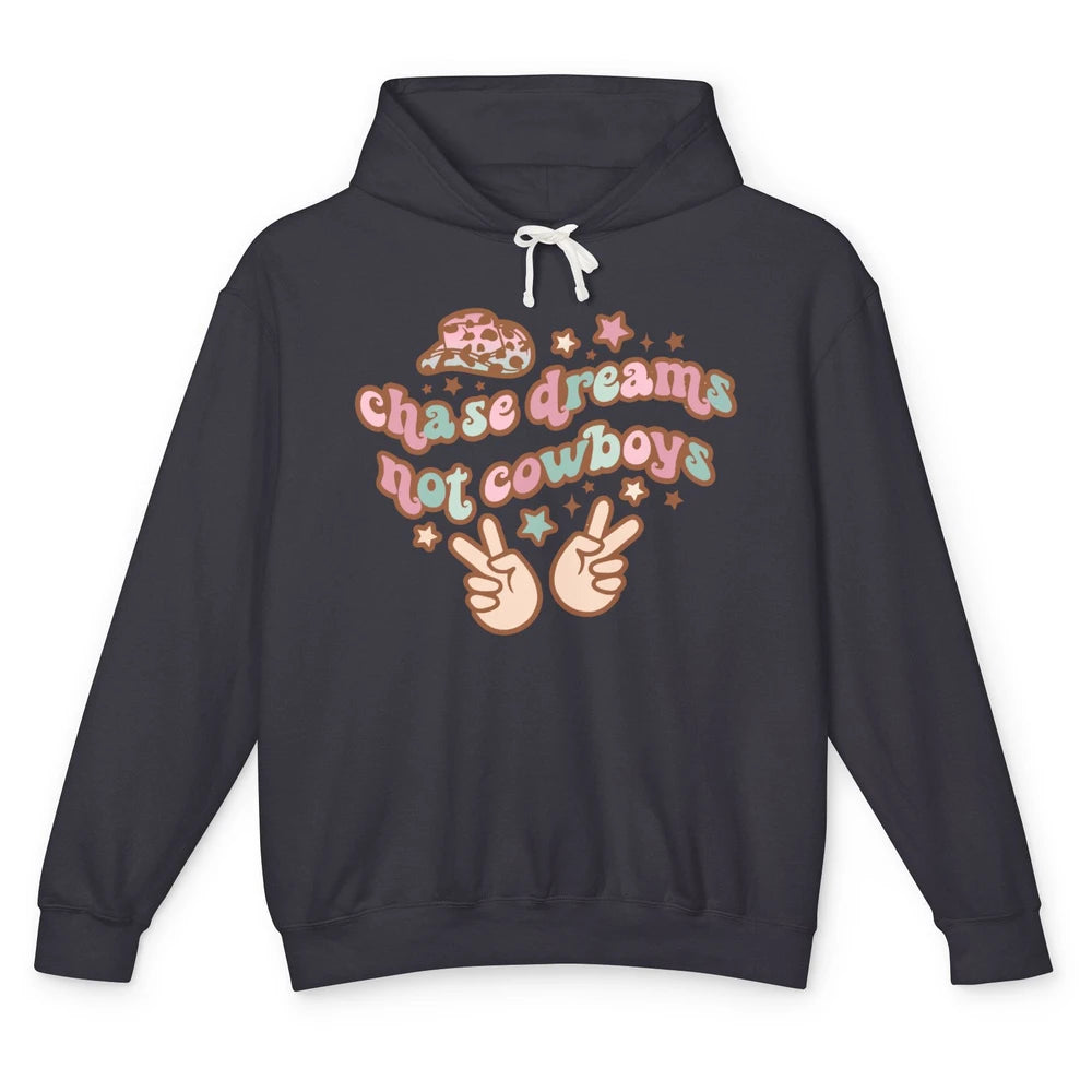 Retro Chase Dreams Not Cowboys Groovy Hippie Western Country Unisex Lightweight Hoodie