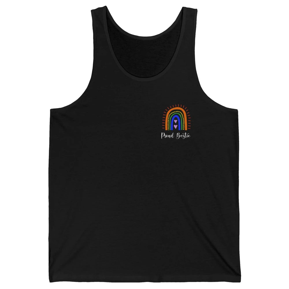 Rainbow Proud Bestie Proud Ally LGBT Gay Pride Month Unisex Jersey Tank