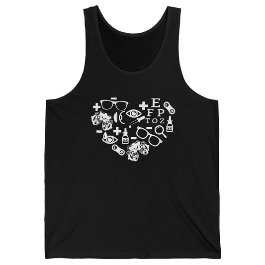 Optometrist Symbols Heart Optician Sight Squad Optometry Unisex Jersey Tank