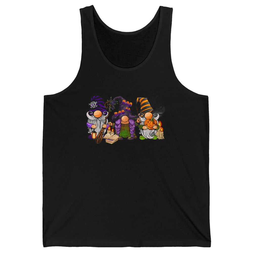 Retro Gnomes Witch Halloween Witchy Gnomies Horror Hallows Unisex Jersey Tank