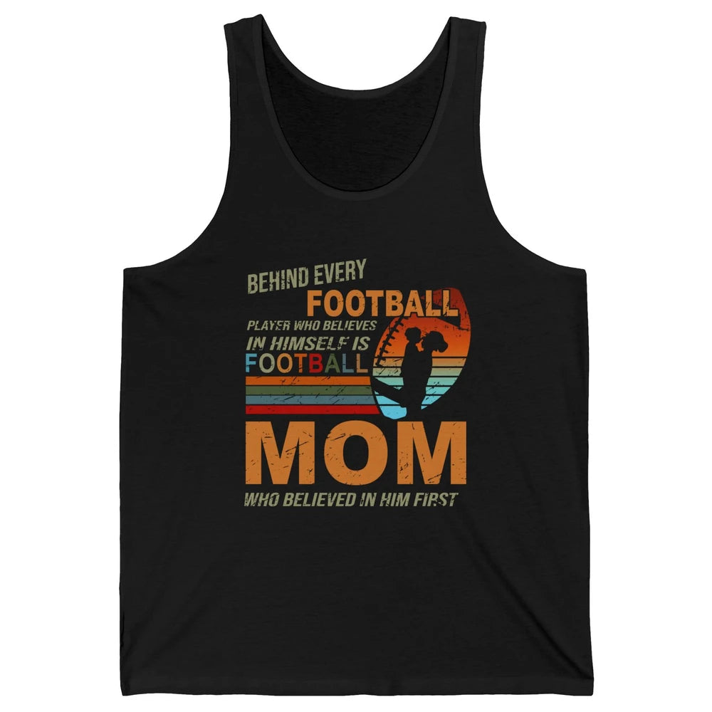 Retro Football Mom Behind Every Football Player Is A Mom Unisex Jersey Tank