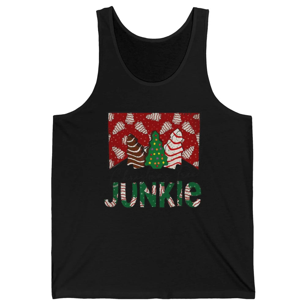 Funny Christmas Tree Cake Junkie Tis The Season Western Xmas Unisex Jersey Tank