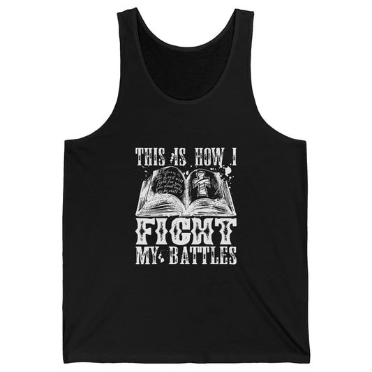 Retro Fight Battles Bible Cross Christian Jesus God Religion Unisex Jersey Tank