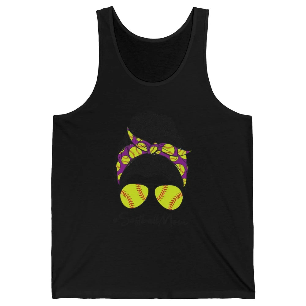 Mom Life Softball Mom Bun Softball Headband Sunglasses Unisex Jersey Tank