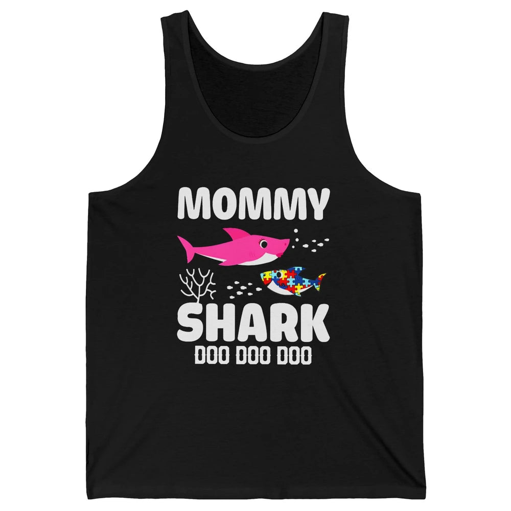 Mommy Shark Autism Shark Puzzle Autism Mom Autism Awareness Unisex Jersey Tank