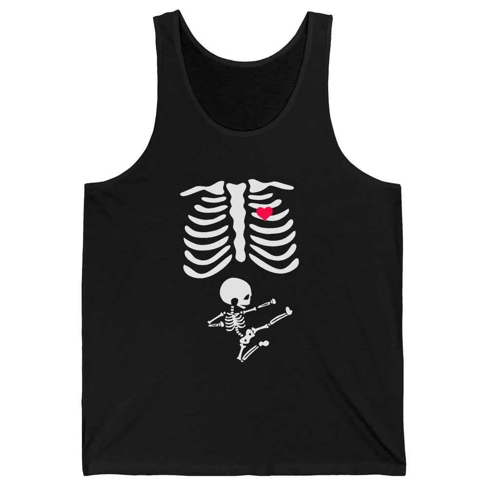 Pregnant Halloween Skeleton Naughty Baby Boy Pumpkin Costume Unisex Jersey Tank
