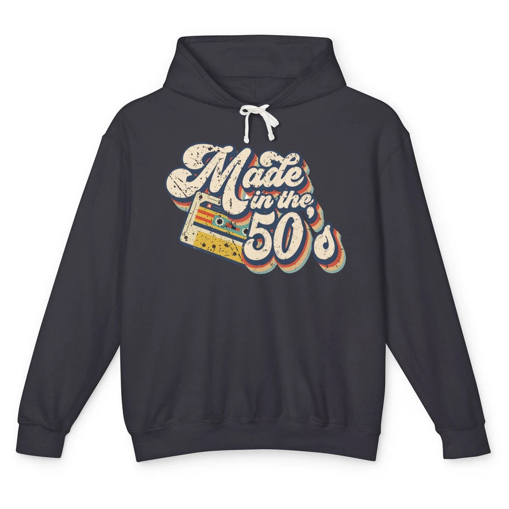 Retro Cassette Made In The 50's 1950s Born Birthday Day Gift Unisex Lightweight Hoodie