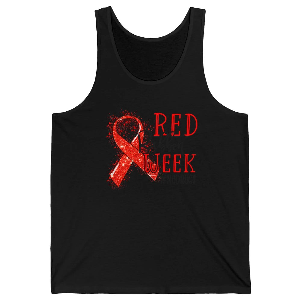 October Red Ribbon Week Awareness No Drugs Drug Free Unisex Jersey Tank