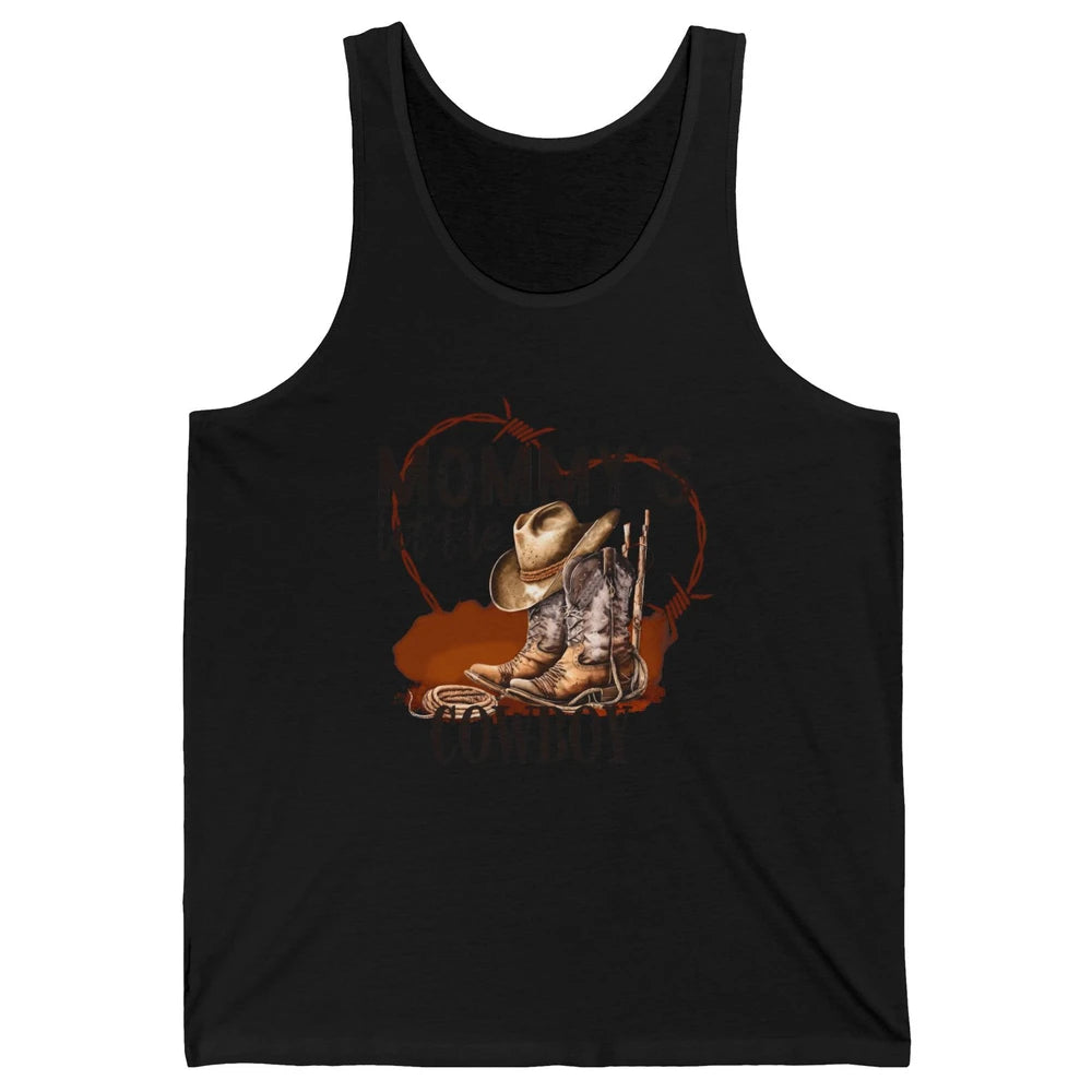 Mommy's Little Cowboy Western Mama Boots Rancher Mother Unisex Jersey Tank