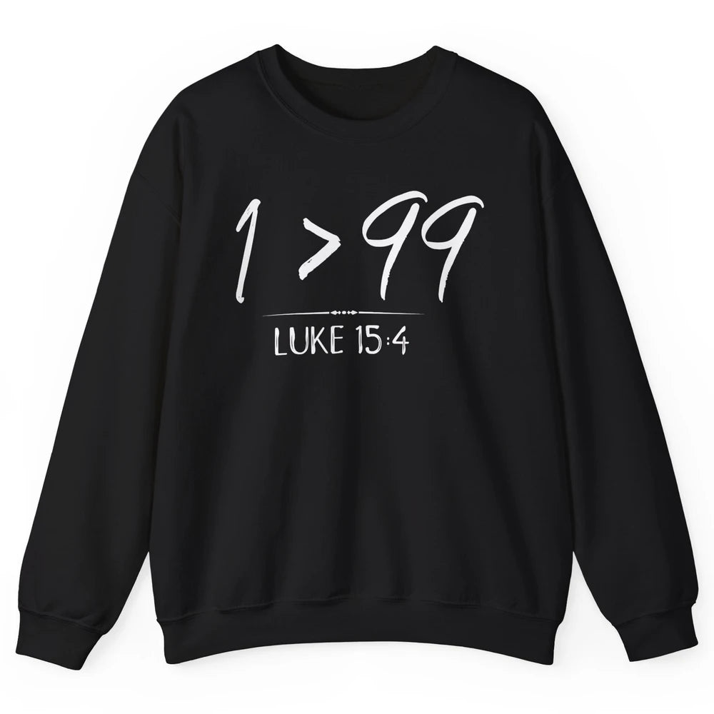 Retro He Left The 99 Rescue Me Christian Jesus Christ Bible Unisex Crewneck Sweatshirt