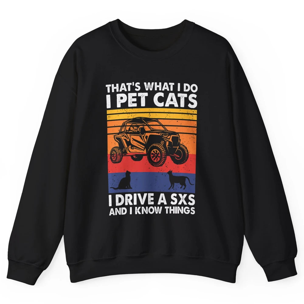 Pet Cat Racing Retro Mud UTV Riding Dirty SXS Rider Offroad Unisex Crewneck Sweatshirt