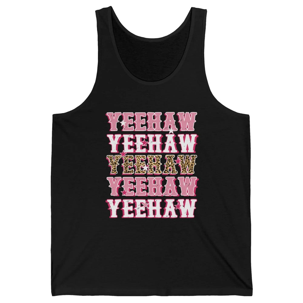 Retro Leopard Yeehaw Western Country Cowboy Cowgirl Costume Unisex Jersey Tank