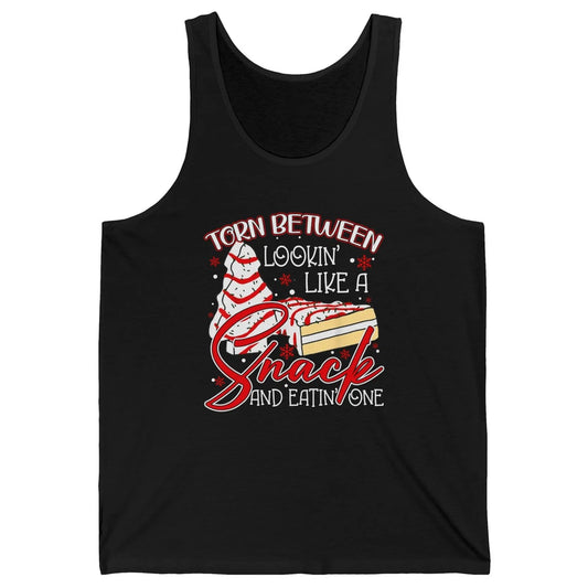Christmas Tree Cake Torn Between Look Like a Snack Eat One Unisex Jersey Tank