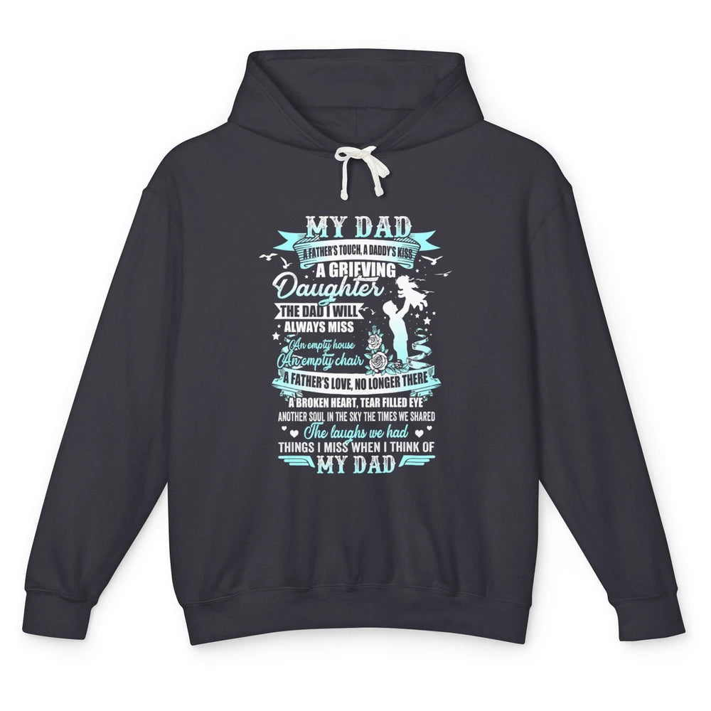 My Dad In Memories Poem Dad In Heaven Angel Wings Guardian Unisex Lightweight Hoodie
