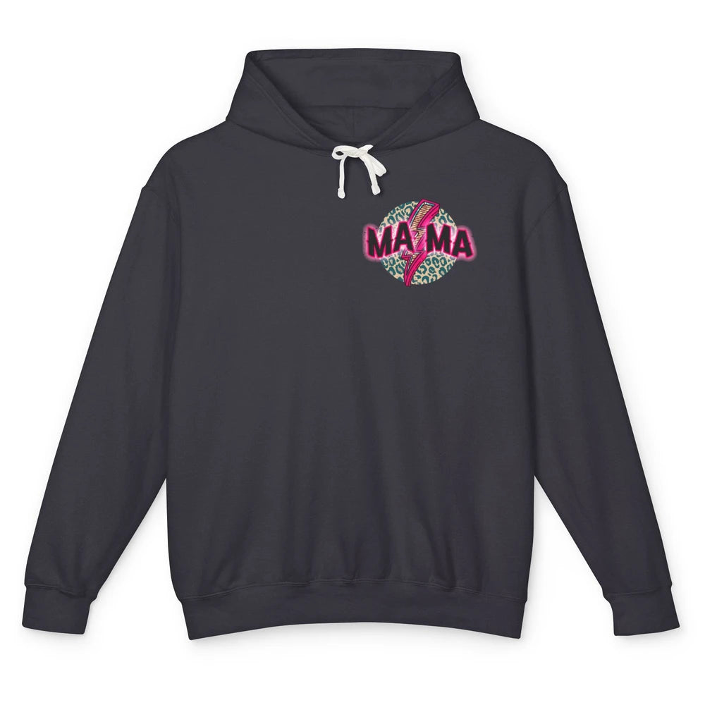 Retro Mama Leopard Pink Lightning Bolt Western Country Mama Unisex Lightweight Hoodie