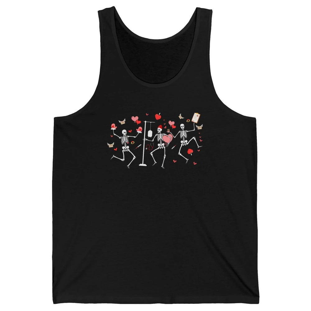 Nurse Skeleton Dance Roses Are Red Inside I'm Dead Valentine Unisex Jersey Tank