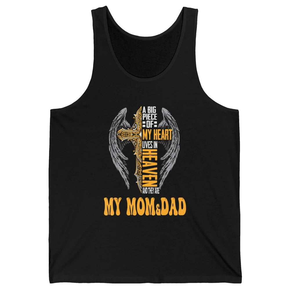 Parents Heaven Dad And Mom In Heaven Angel Cross Guardian Unisex Jersey Tank
