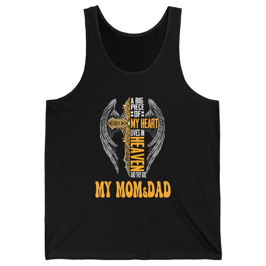 Parents Heaven Dad And Mom In Heaven Angel Cross Guardian Unisex Jersey Tank