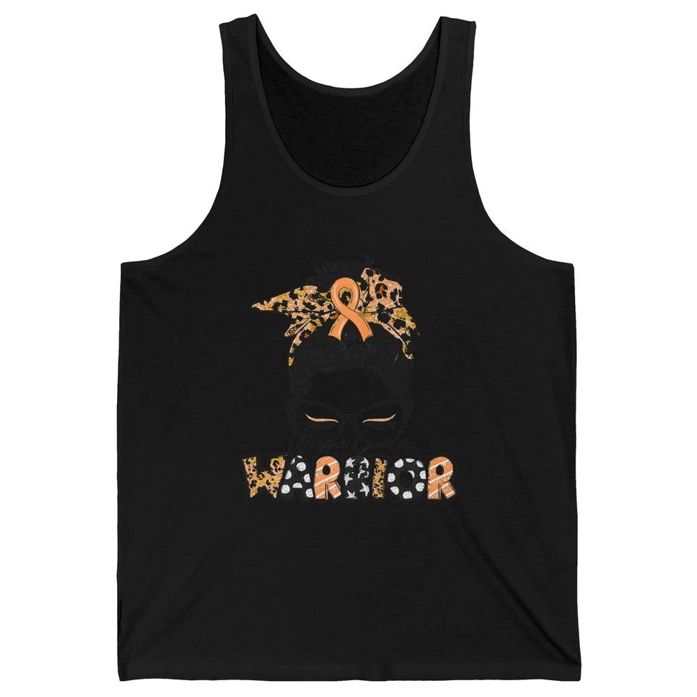 Messy Hair Leopard Woman Warrior Uterine Cancer Awareness Unisex Jersey Tank